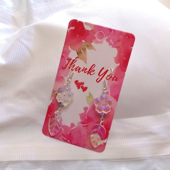 L/XL White Lace Boudoir Bralette w. Matching Floral Earrings! Feminine Seductive - Picture 11 of 14